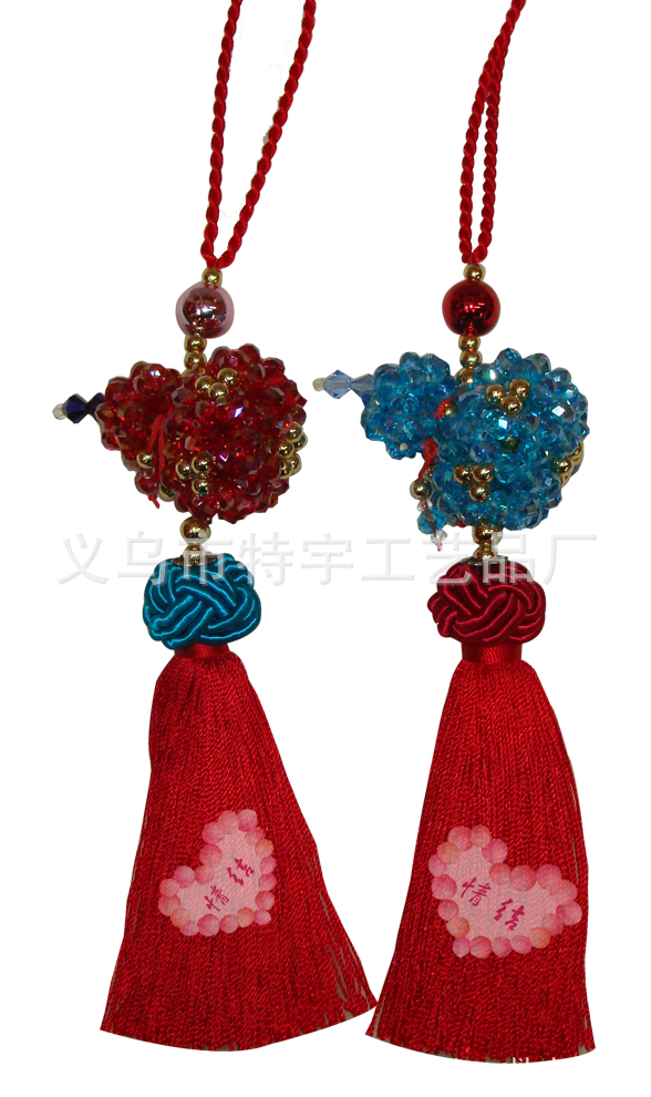 【特色中国结 出入平安 汽车水晶挂件 水晶小挂件 汽车饰品】价格,厂家,图片,中国民俗挂件/中国结,义乌市特宇工艺品厂-